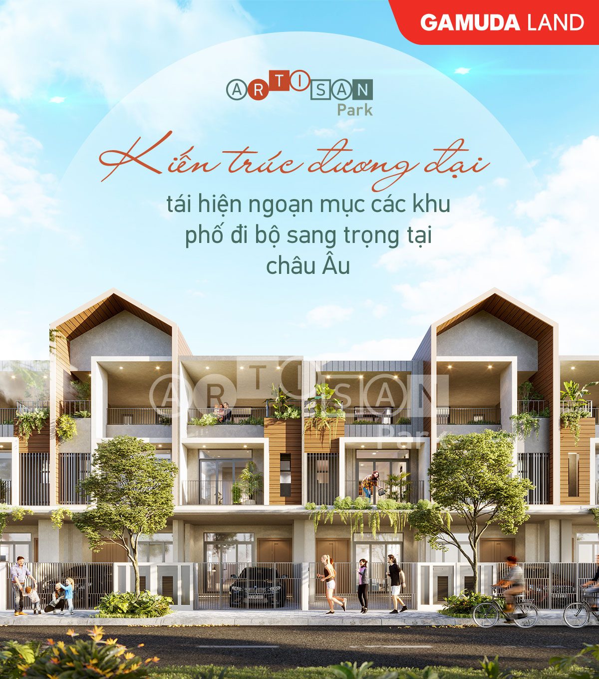 Kiến trúc đương đại tái hiện ngoạn mục các khu phố đi bộ sang trọng tại châu Âu.