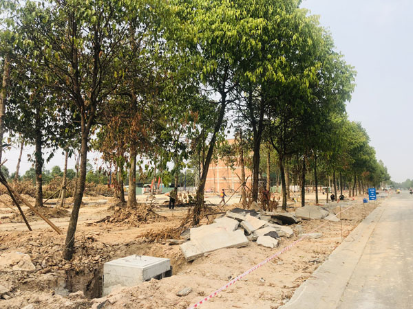 Tiến độ thi công quảng trường Artisan Park ngày 13/4/2023