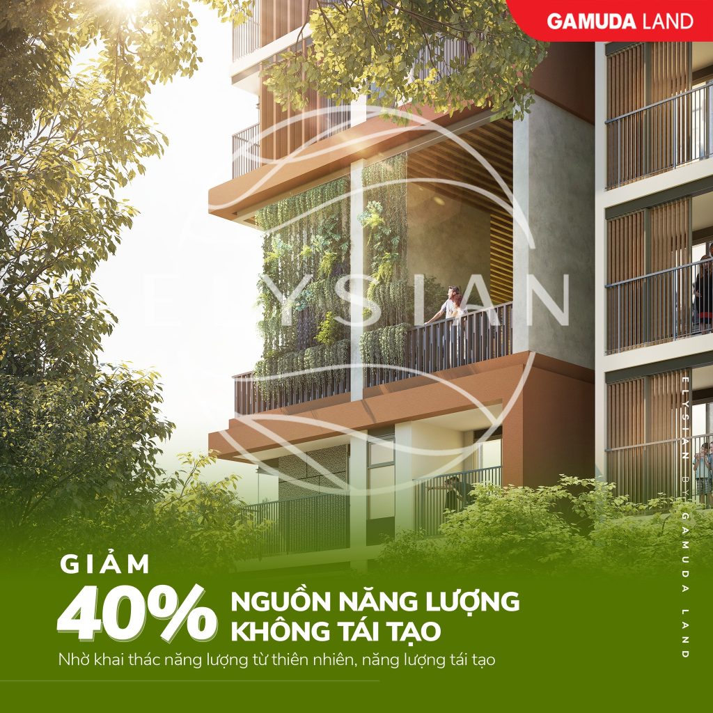 Dự án Elysian giảm 40%nguồn năng lượng không tái tạo nhờ khia thác năng lượng từ thiên nhiên