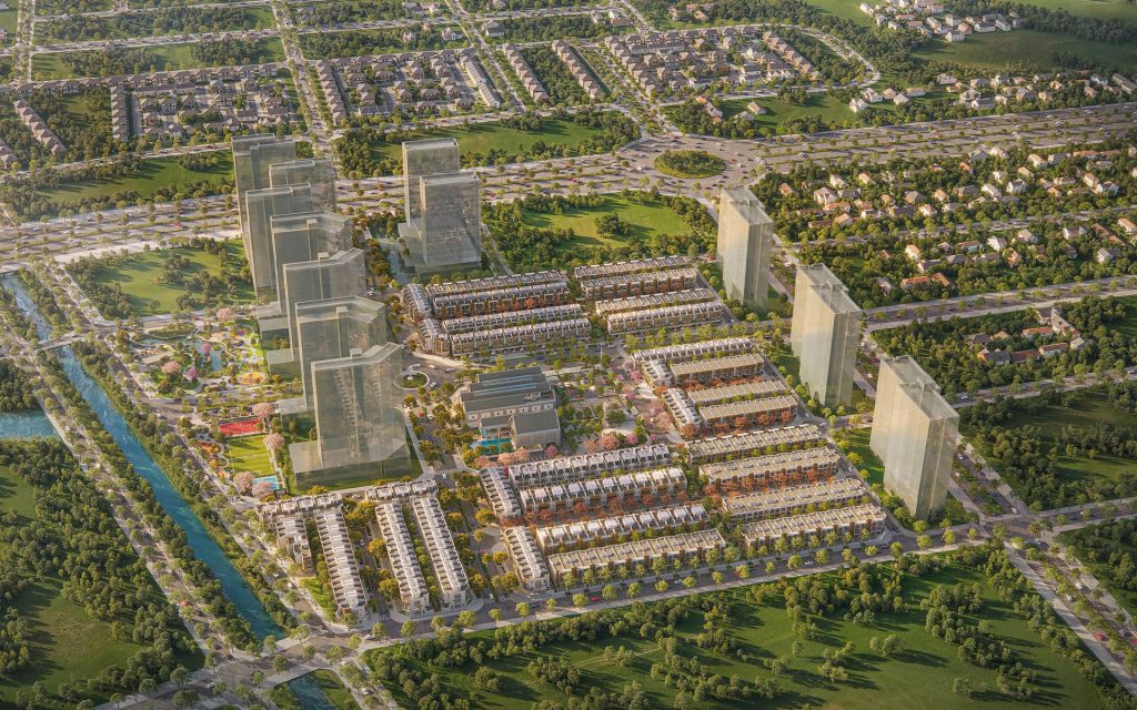 Hình ảnh phối cảnh tổng thể khi đô thị Springville Đồng Nai được Gamuda Land phát triển